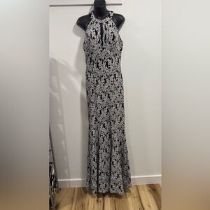 Night Way Collections Black and Silver Lace Prom/Formal Dress